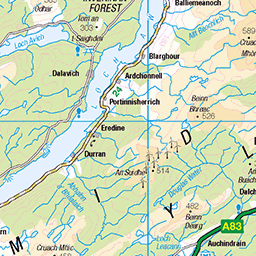 West Highland Way 3: Rowardennan to Inverarnan - Route Map