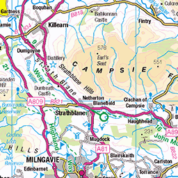 West Highland Way 1: Milngavie to Drymen - Route Map