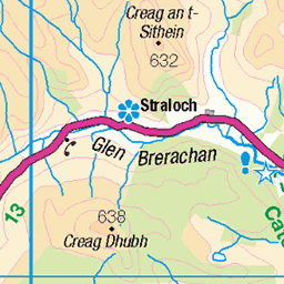 Kirkmichael to Spittal of Glenshee - Route Map