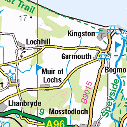 Buckie to Fochabers - Route Map