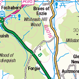 Buckie to Fochabers - Route Map