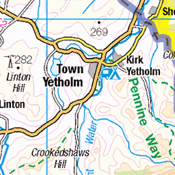 Kirk Yetholm to Harestanes - Route Map