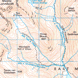 An Sìdhean from Loch Monar, Glen Strathfarrar - Route Map