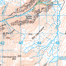 Meall na h-Aisre, from Garva Bridge - Route Map