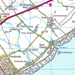 Angus Coast: Carnoustie to Arbroath - Route Map