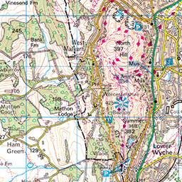 Os Map Malvern Hills Map - Malvern Hills From Great Malvern Or Colwall Walk - Swc