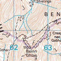 Ben Lawers Os Map Ben Lawers And Beinn Ghlas - Route Map