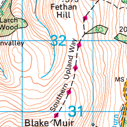 Minch Moor circuit from Traquair - Route Map