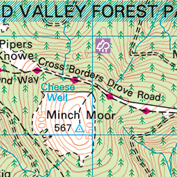 Minch Moor circuit from Traquair - Route Map