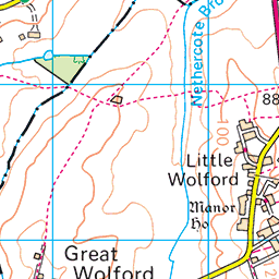 Little Wolford Stratford on Avon parish map SWC