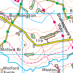 Little Wolford Stratford on Avon parish map SWC