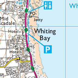 Glenashdale Falls and the Giant's Graves, Whiting Bay - Route Map