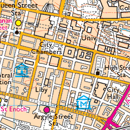 Street Map Of Glasgow City Centre Glasgow City Centre And The Green - Route Map