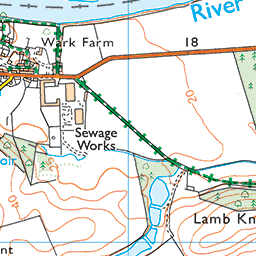 River Tweed and Lees circuit, Coldstream - Route Map