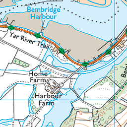 Printer friendly OS Map - SWC Walk 71 - Isle of Wight Coast Path : Lake to  Ryde - SWC