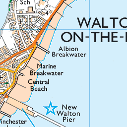 Walton On The Naze Map Printer Friendly Os Map - Swc Walk 98 - Walton-On-The-Naze Circular - Swc